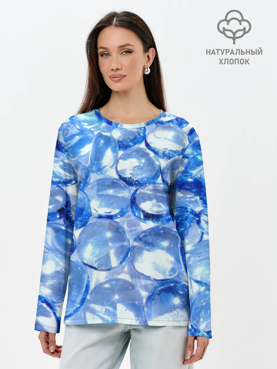 Лонгслив женский. Хлопок / Абстракция