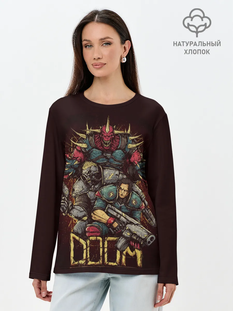 Лонгслив женский. Хлопок / DOOM