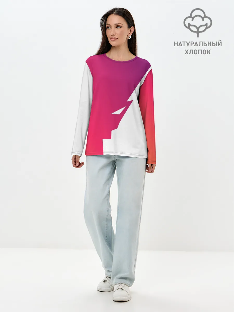 Лонгслив женский. Хлопок / Обертка и Задний фон