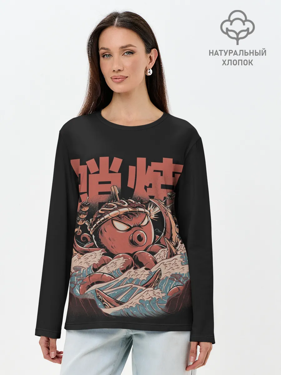 Лонгслив женский. Хлопок / Monster Takoyaki