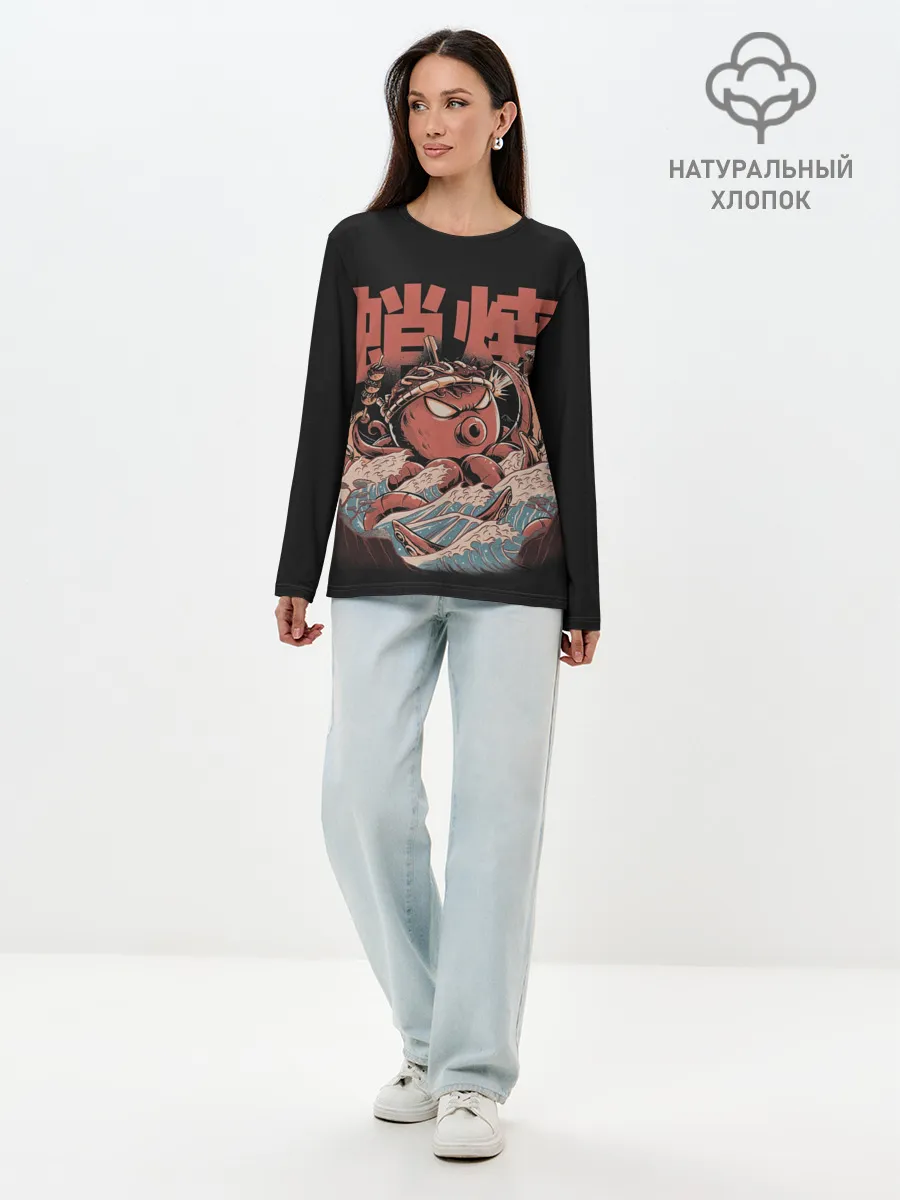 Лонгслив женский. Хлопок / Monster Takoyaki
