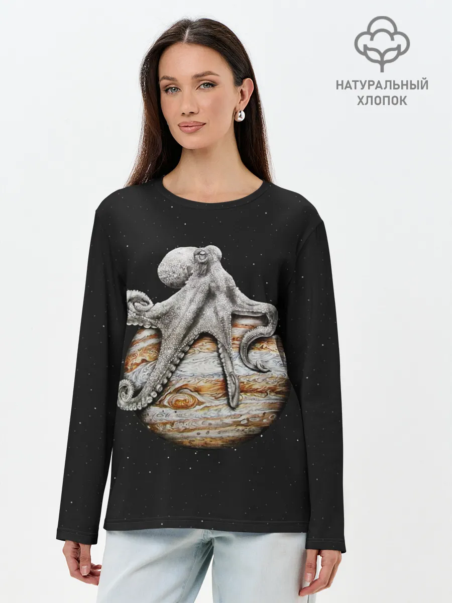 Лонгслив женский. Хлопок / Planetary Octopus