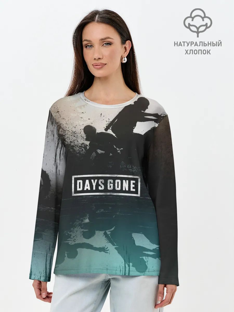 Лонгслив женский. Хлопок / Days gone отражение Дикона