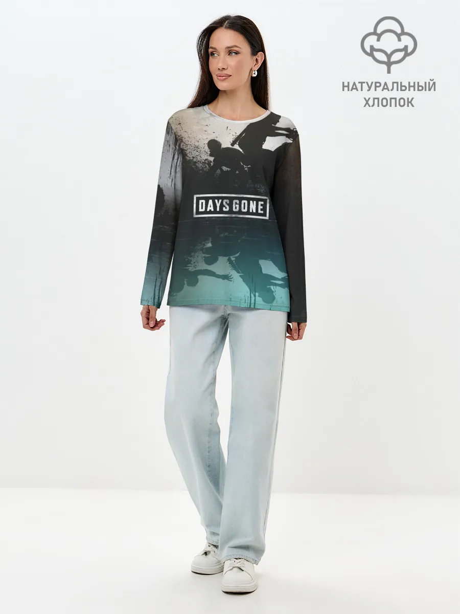 Лонгслив женский. Хлопок / Days gone отражение Дикона