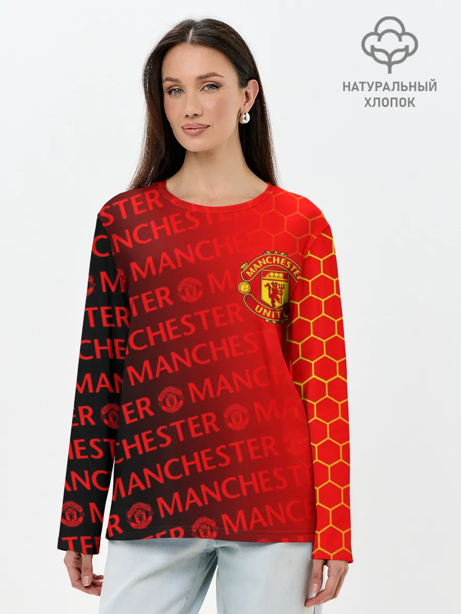 Лонгслив женский. Хлопок / МАНЧЕСТЕР / MANCHESTER UNITED