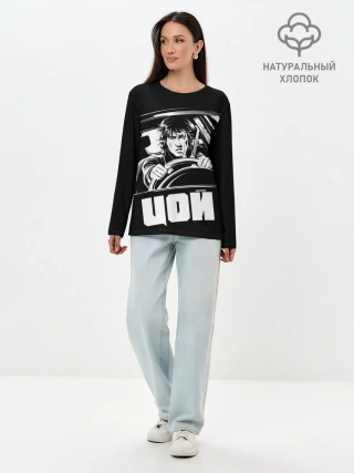 Лонгслив женский. Хлопок / Игла
