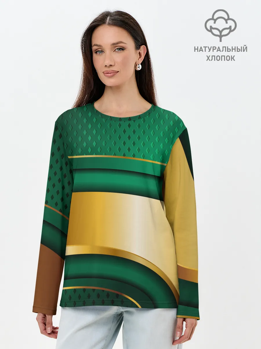 Лонгслив женский. Хлопок / GREEN GOLD 3D