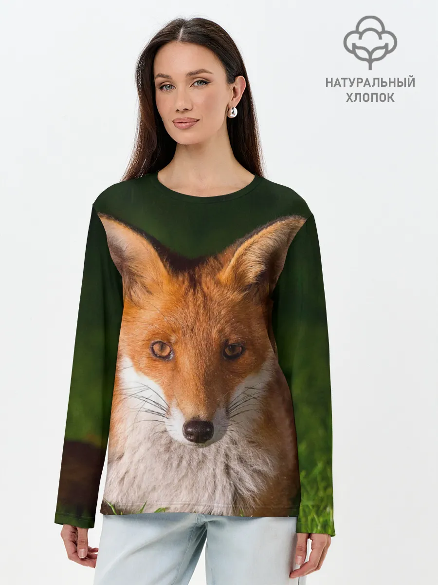 Лонгслив женский. Хлопок / Лисица