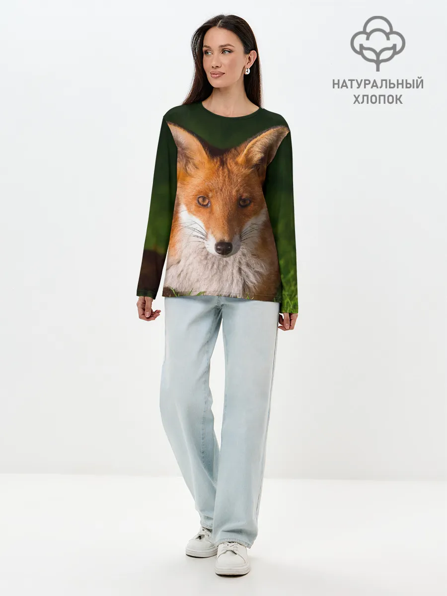 Лонгслив женский. Хлопок / Лисица