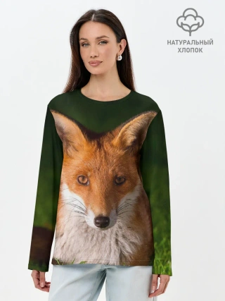 Лонгслив женский. Хлопок / Лисица