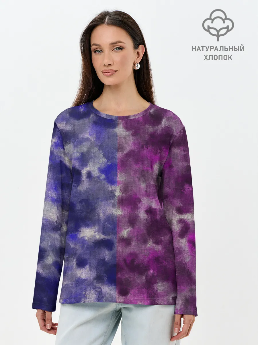Лонгслив женский. Хлопок / Sides Camouflage