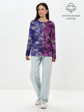 Лонгслив женский. Хлопок / Sides Camouflage