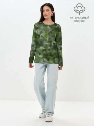 Лонгслив женский. Хлопок / Canvas Green Camo