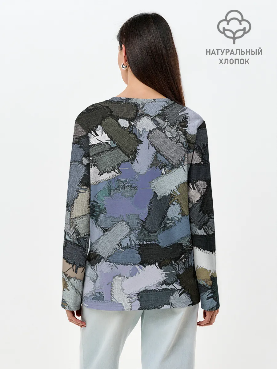 Лонгслив женский. Хлопок / Patchwork