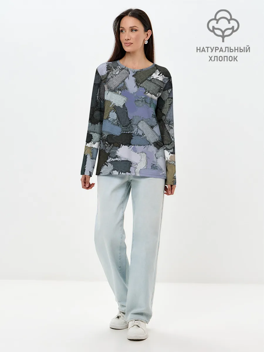 Лонгслив женский. Хлопок / Patchwork