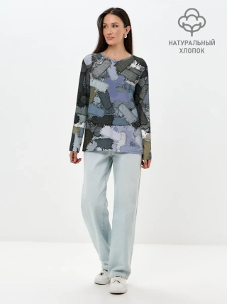 Лонгслив женский. Хлопок / Patchwork