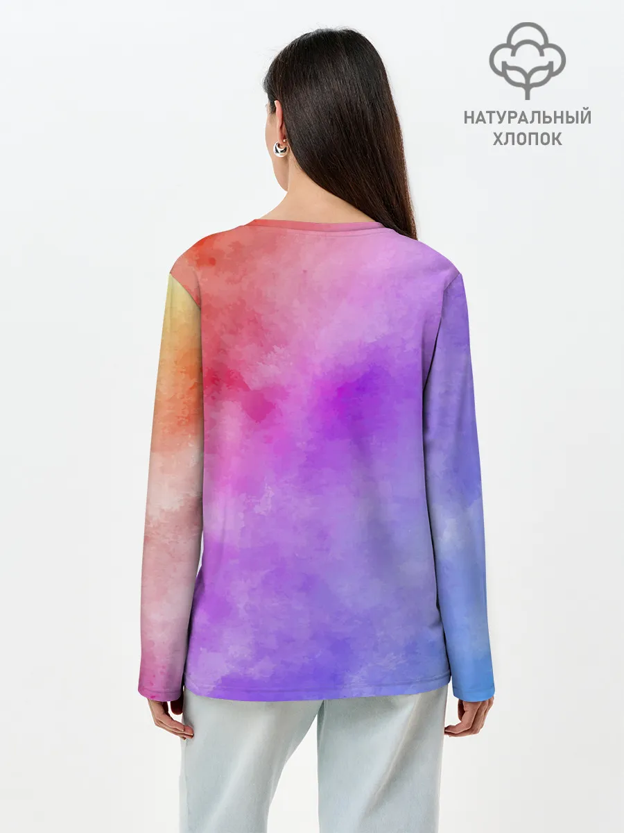 Лонгслив женский. Хлопок / Русалка | Единорог