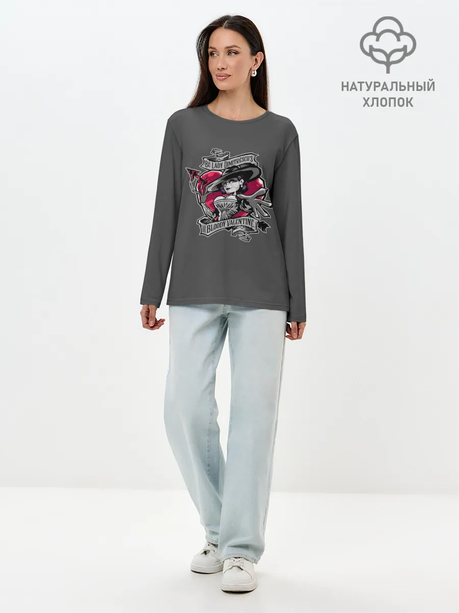 Лонгслив женский. Хлопок / Heart. Lady Dimitrescu