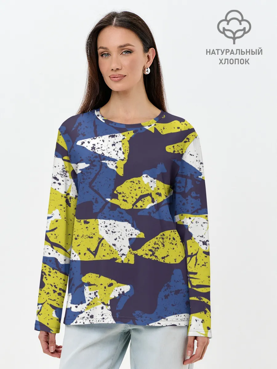 Лонгслив женский. Хлопок / Пятна