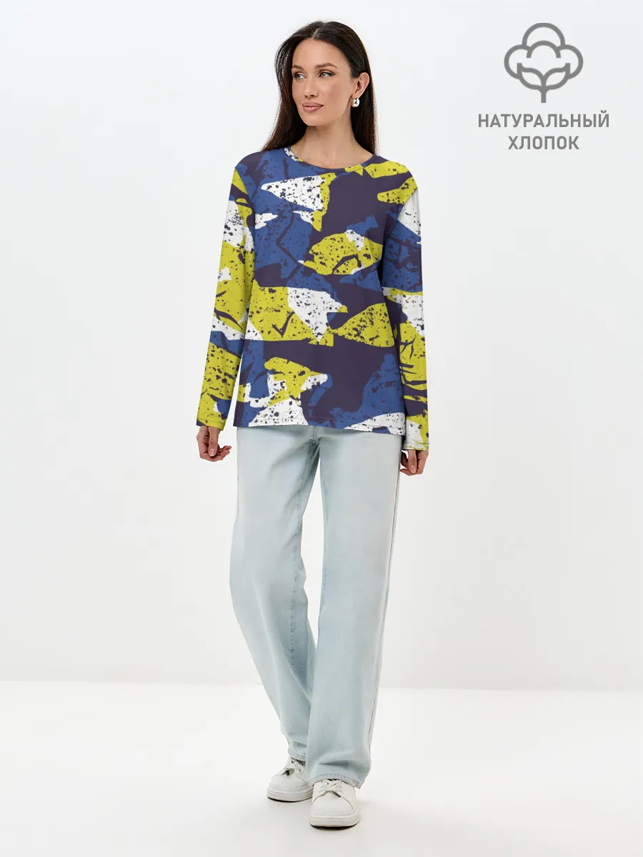 Лонгслив женский. Хлопок / Пятна