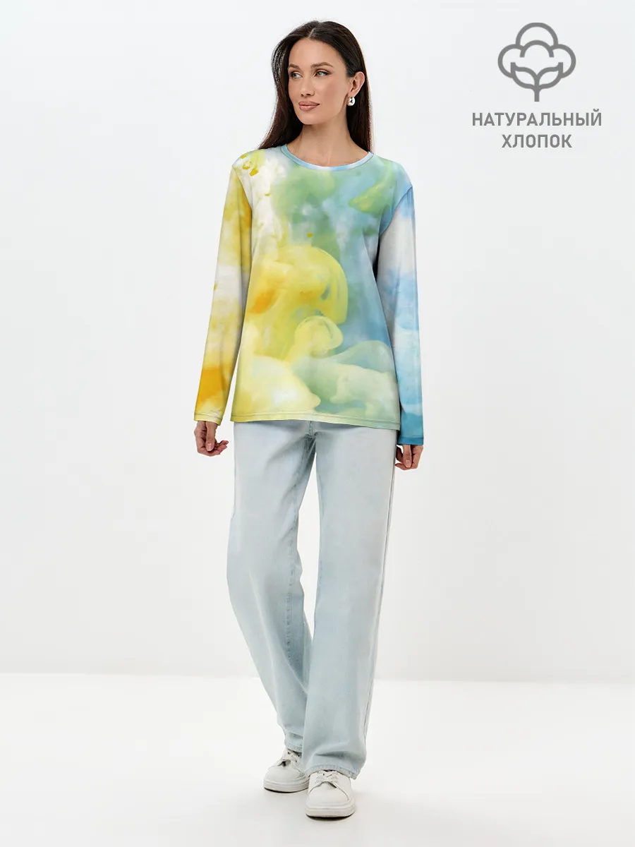 Лонгслив женский. Хлопок / Coloful Smoke