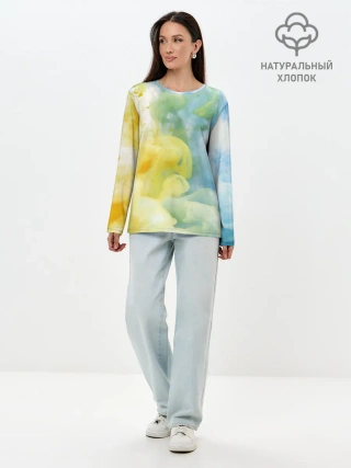 Лонгслив женский. Хлопок / Coloful Smoke
