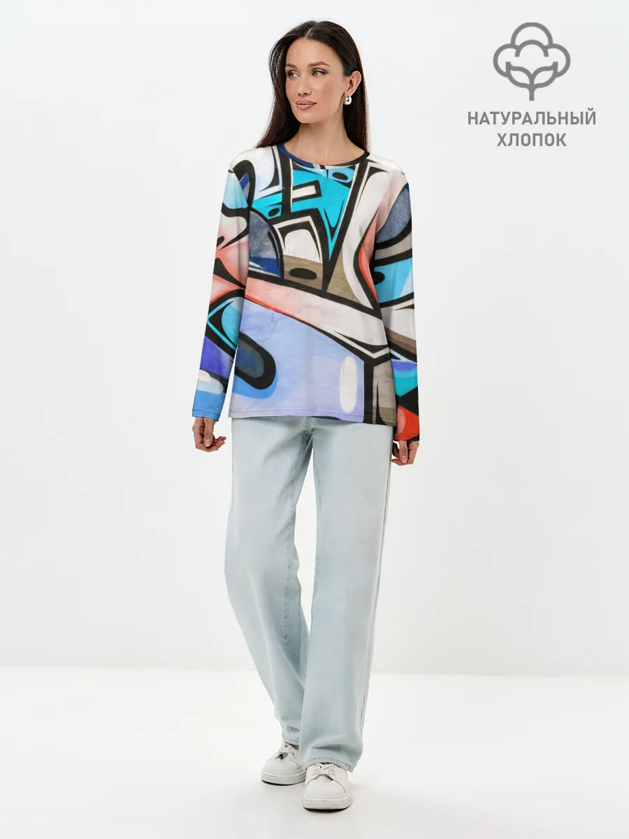 Лонгслив женский. Хлопок / Street Art Graffiti