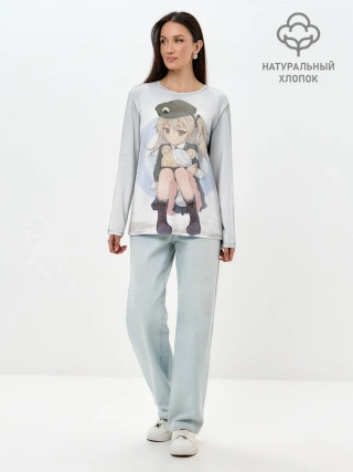 Лонгслив женский. Хлопок / Girls und Panzer