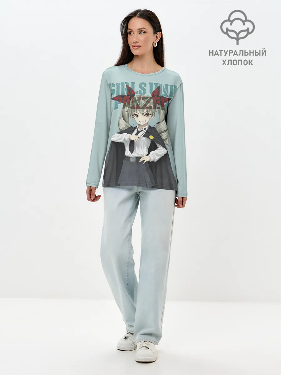 Лонгслив женский. Хлопок / Girls und Panzer