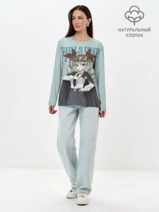 Лонгслив женский. Хлопок / Girls und Panzer