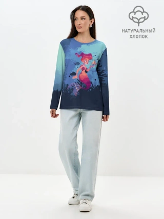 Лонгслив женский. Хлопок / Mermaid | Русалочка