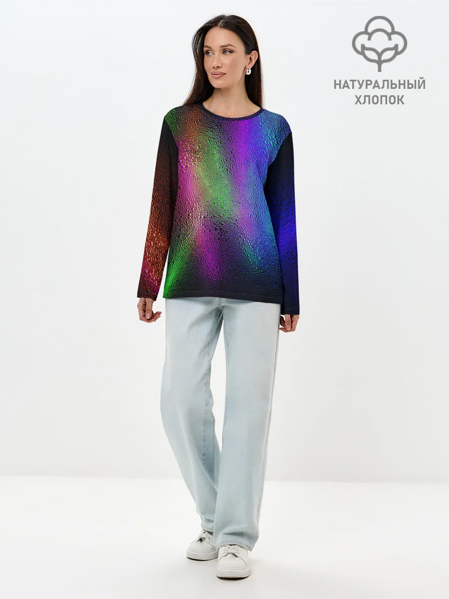 Лонгслив женский. Хлопок / Neon Lights