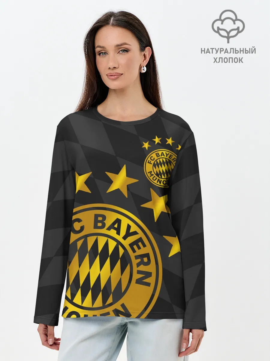 Лонгслив женский. Хлопок / ФК БАВАРИЯ / BAYERN / МЮНХЕН