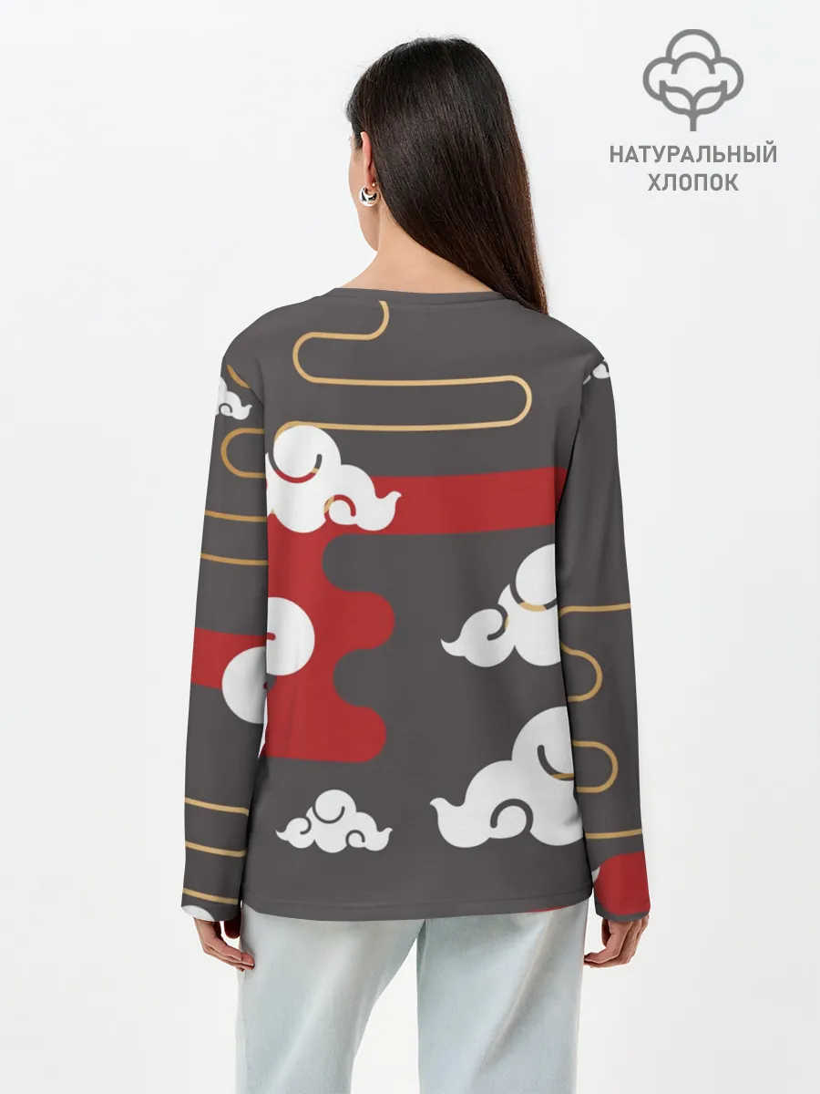 Лонгслив женский. Хлопок / Ниндзя. Япония