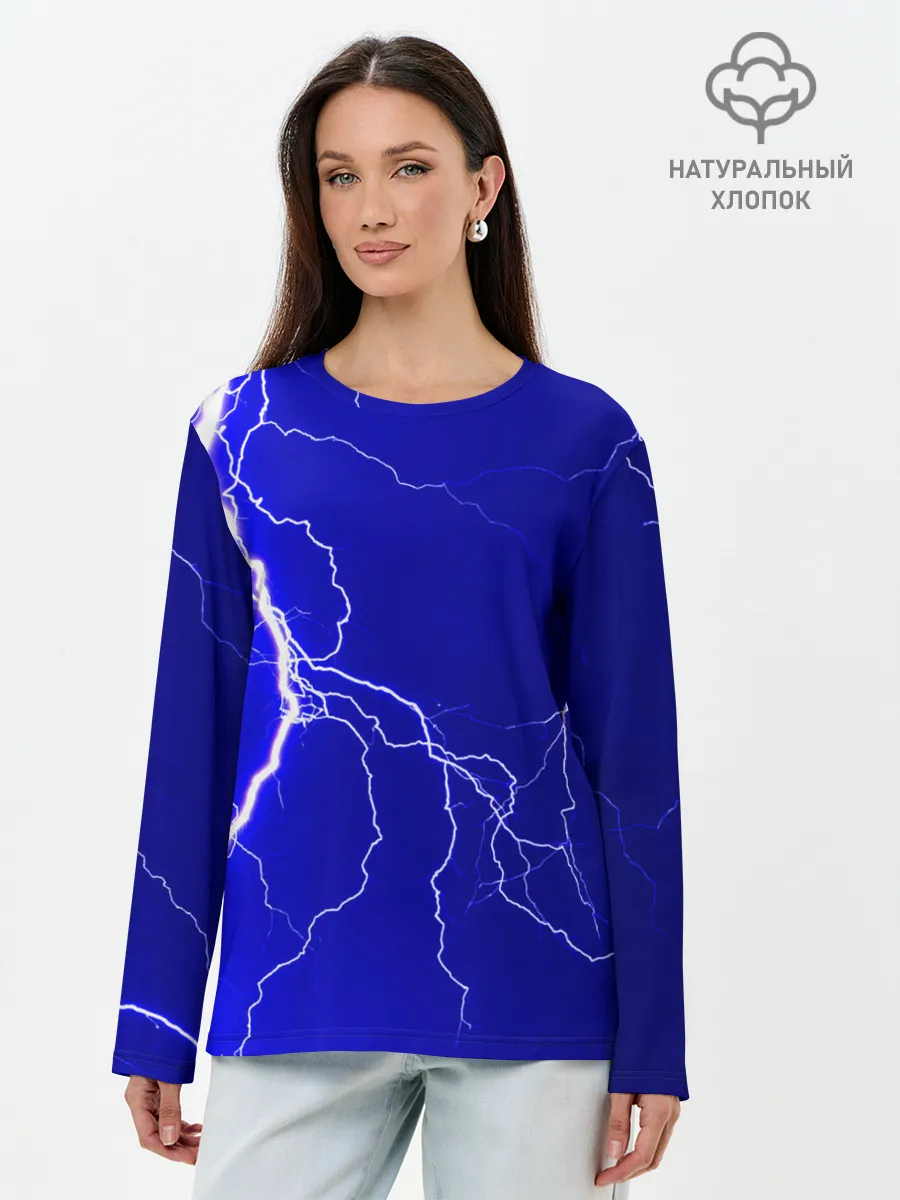 Лонгслив женский. Хлопок / Гроза