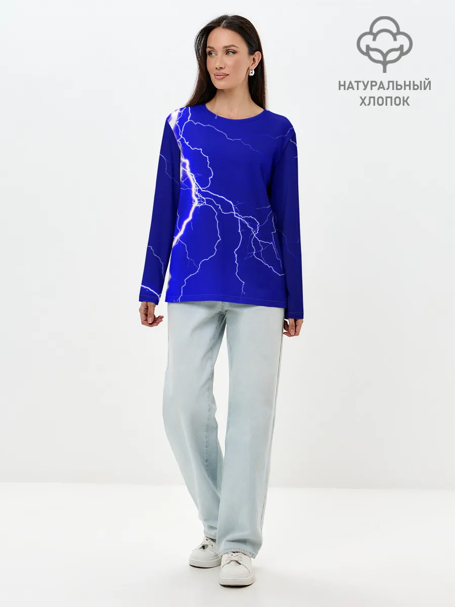 Лонгслив женский. Хлопок / Гроза