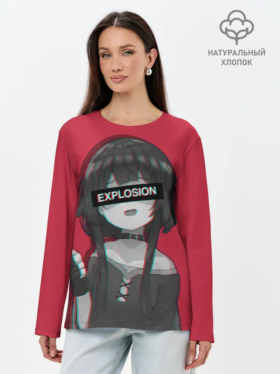 Лонгслив женский. Хлопок / Megumin Konosuba Мегумин