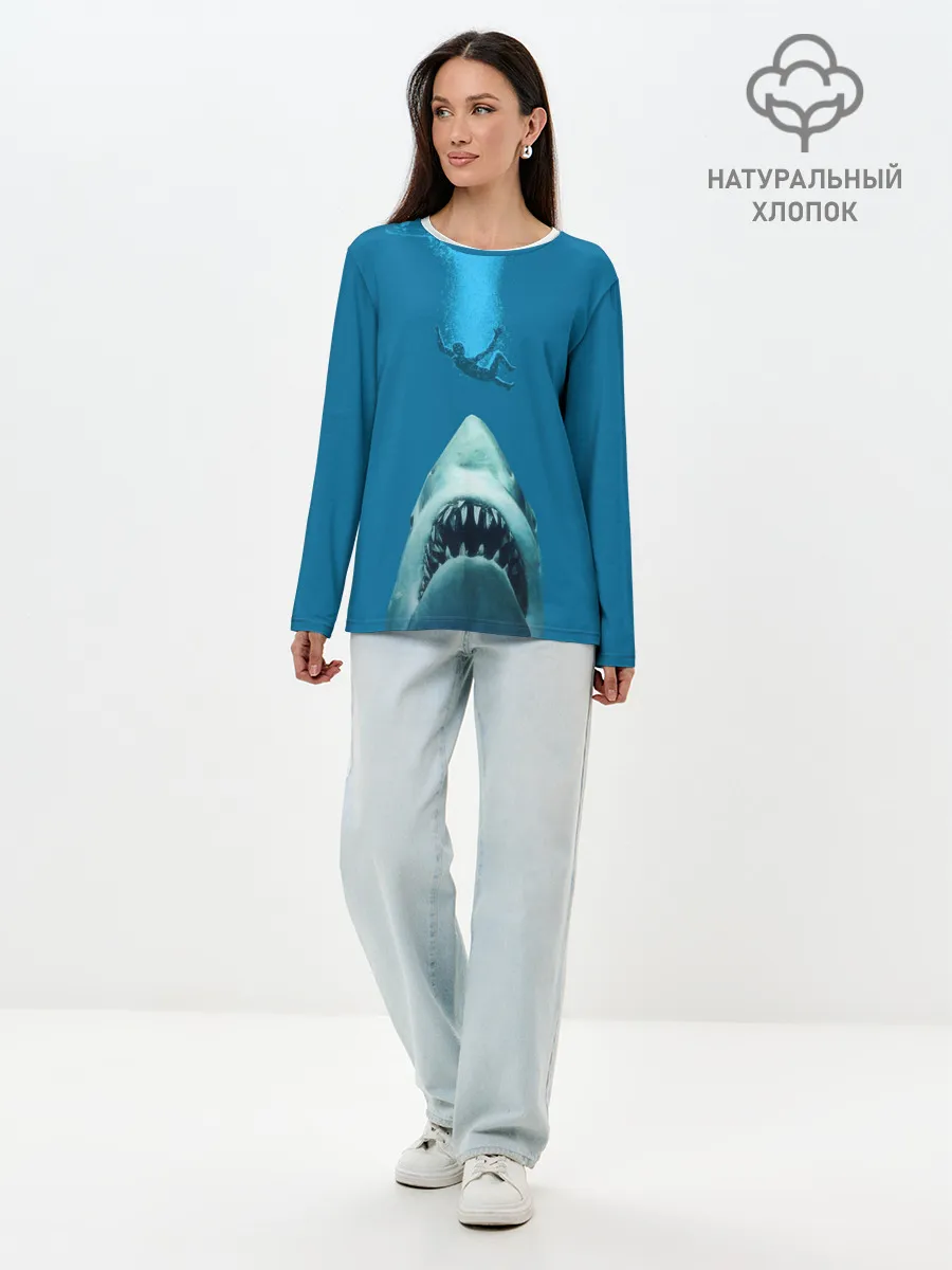 Лонгслив женский. Хлопок / Челюсти