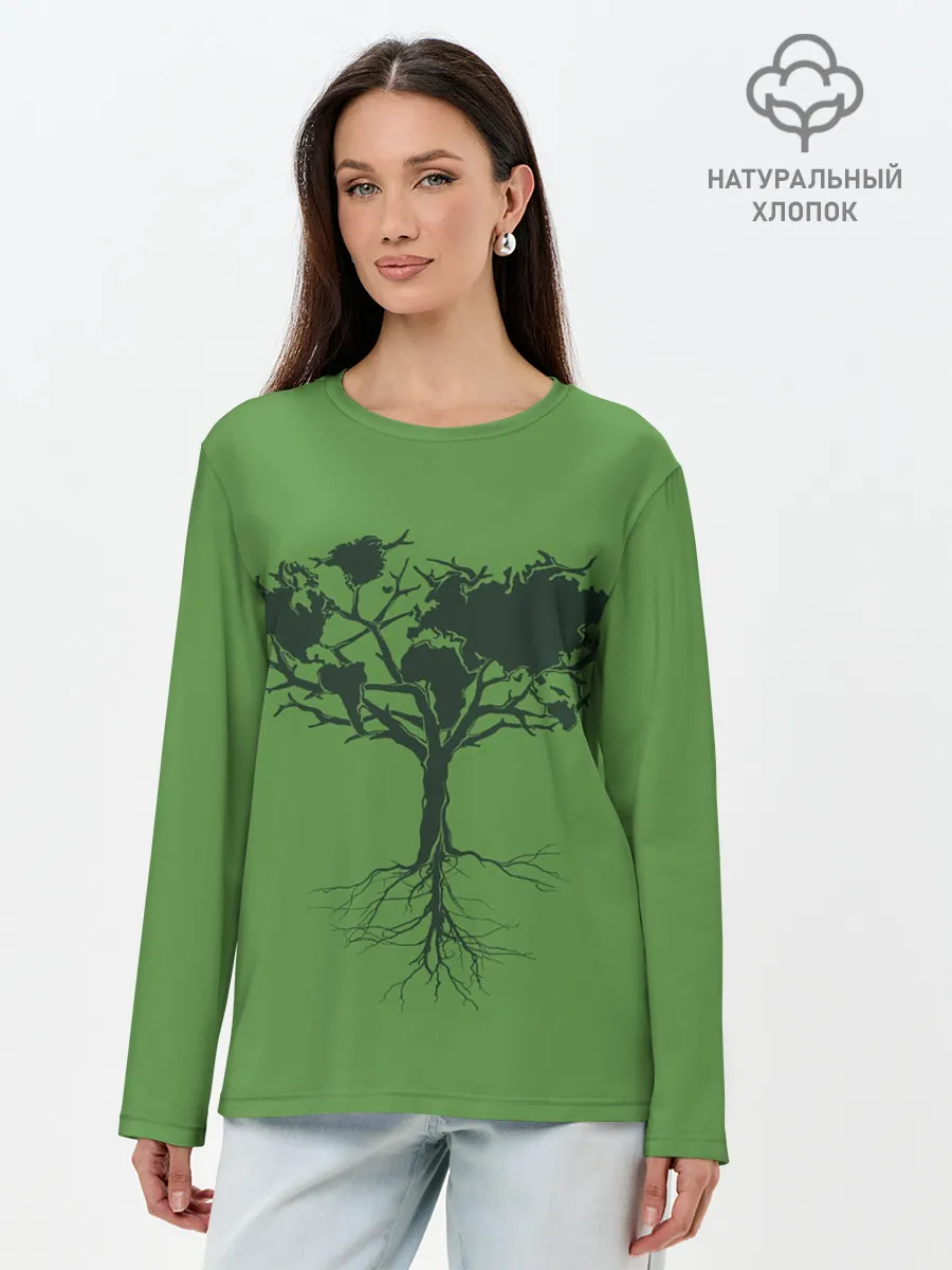 Лонгслив женский. Хлопок / Древо Мира