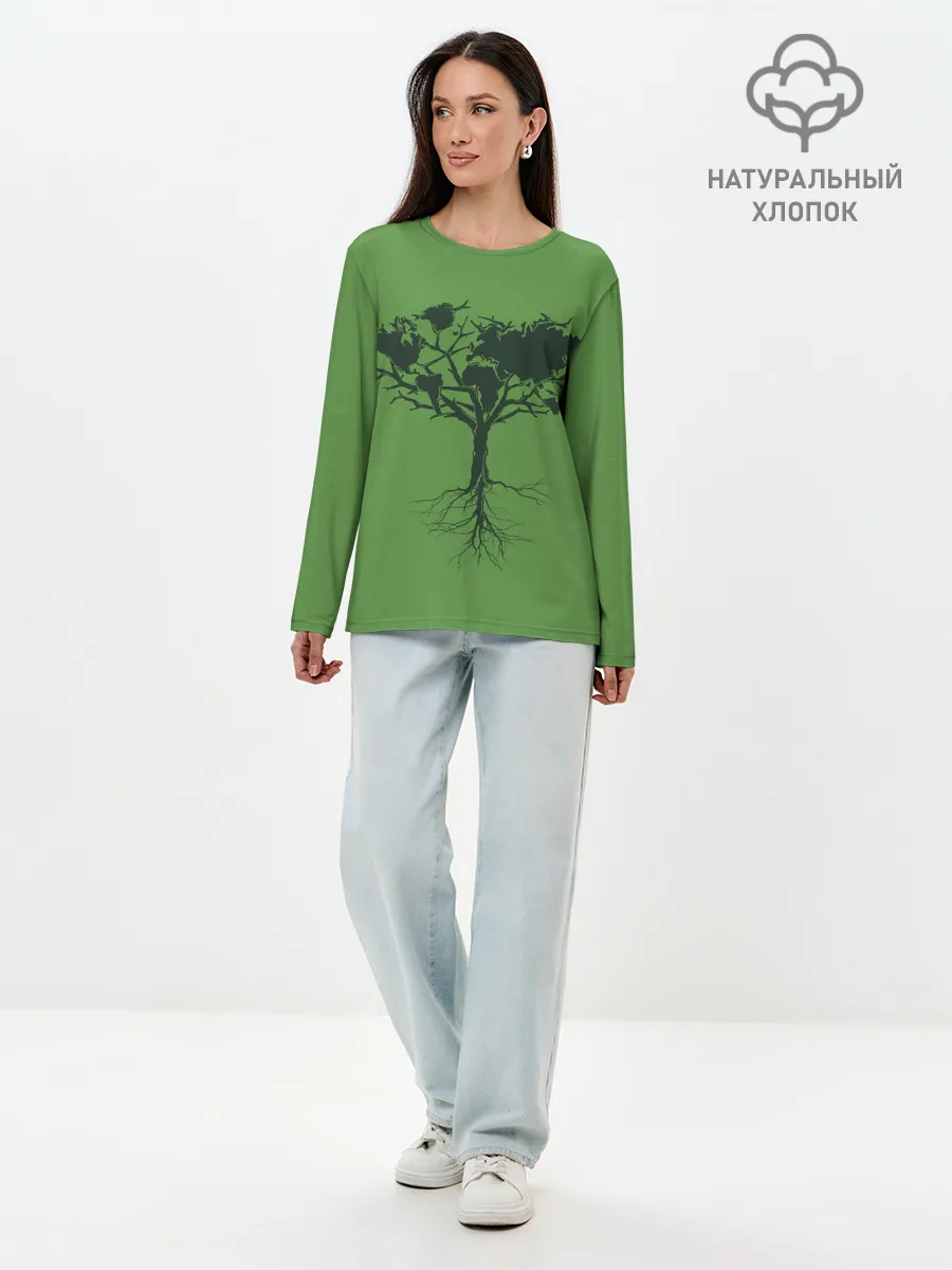 Лонгслив женский. Хлопок / Древо Мира