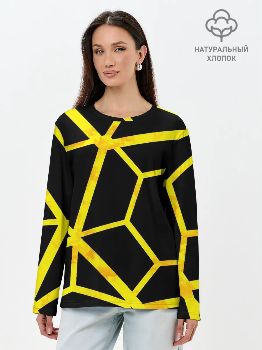 Лонгслив женский. Хлопок / Hexagon