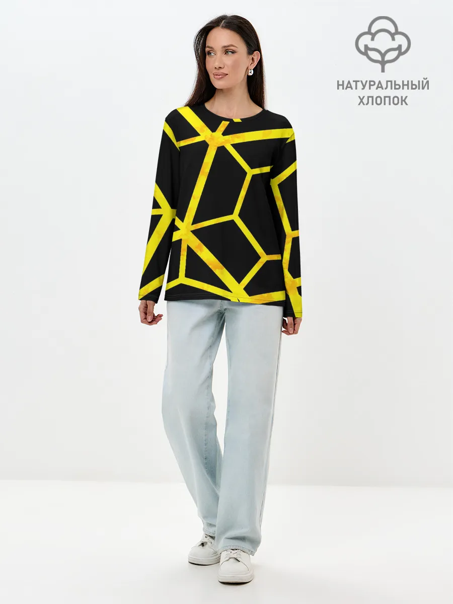 Лонгслив женский. Хлопок / Hexagon