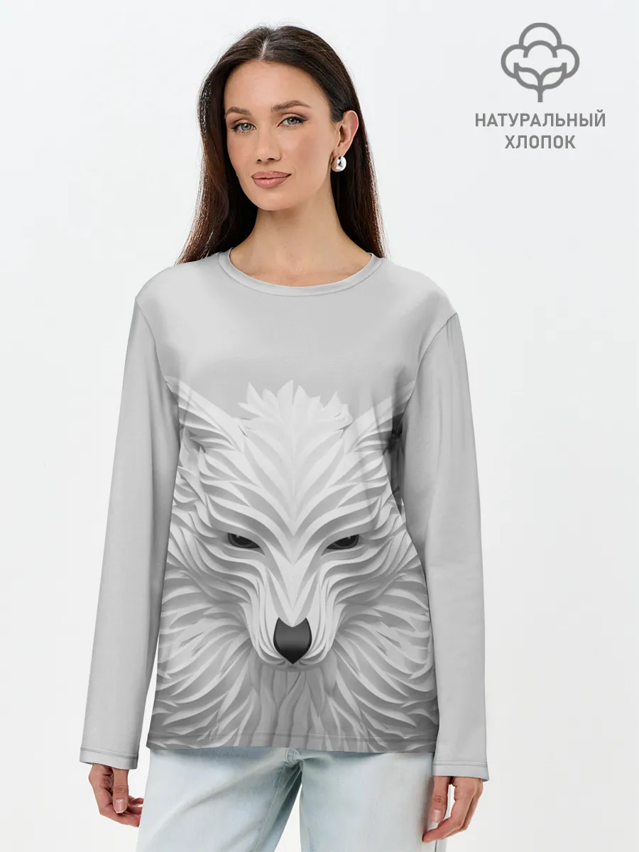Лонгслив женский. Хлопок / БЕЛЫЙ ВОЛК