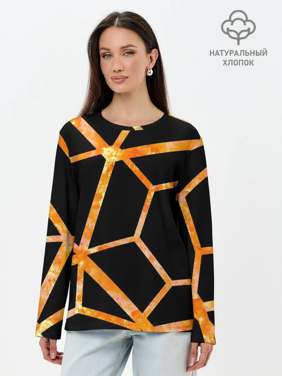 Лонгслив женский. Хлопок / Hexagon