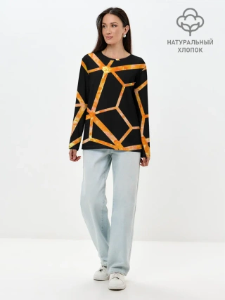Лонгслив женский. Хлопок / Hexagon