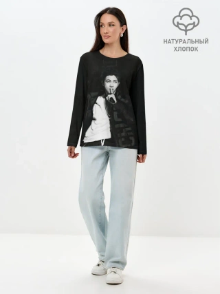 Лонгслив женский. Хлопок / Namjoon black