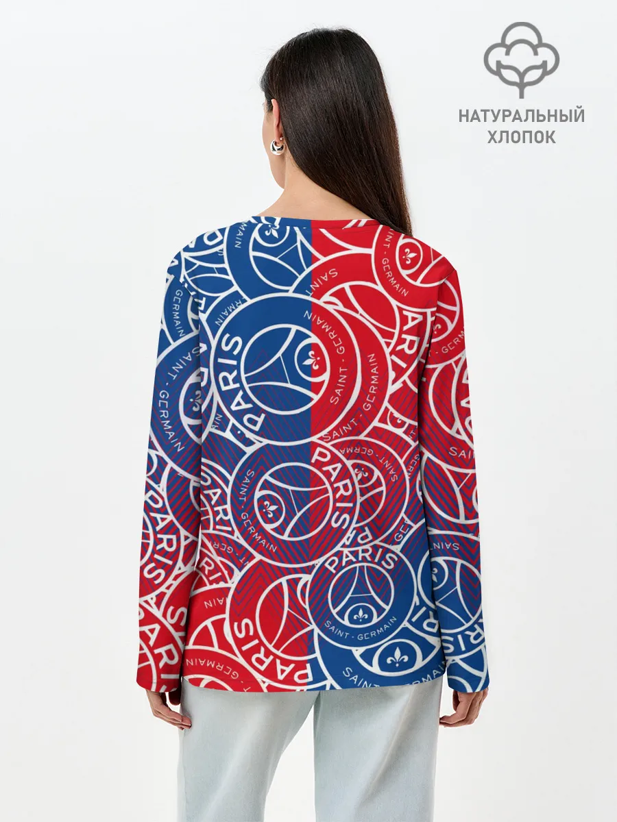 Лонгслив женский. Хлопок / ФК ПСЖ / PARIS SAINT GERMAIN