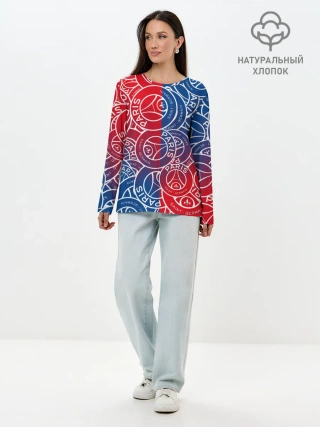 Лонгслив женский. Хлопок / ФК ПСЖ / PARIS SAINT GERMAIN