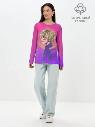 Лонгслив женский. Хлопок / King of the wild