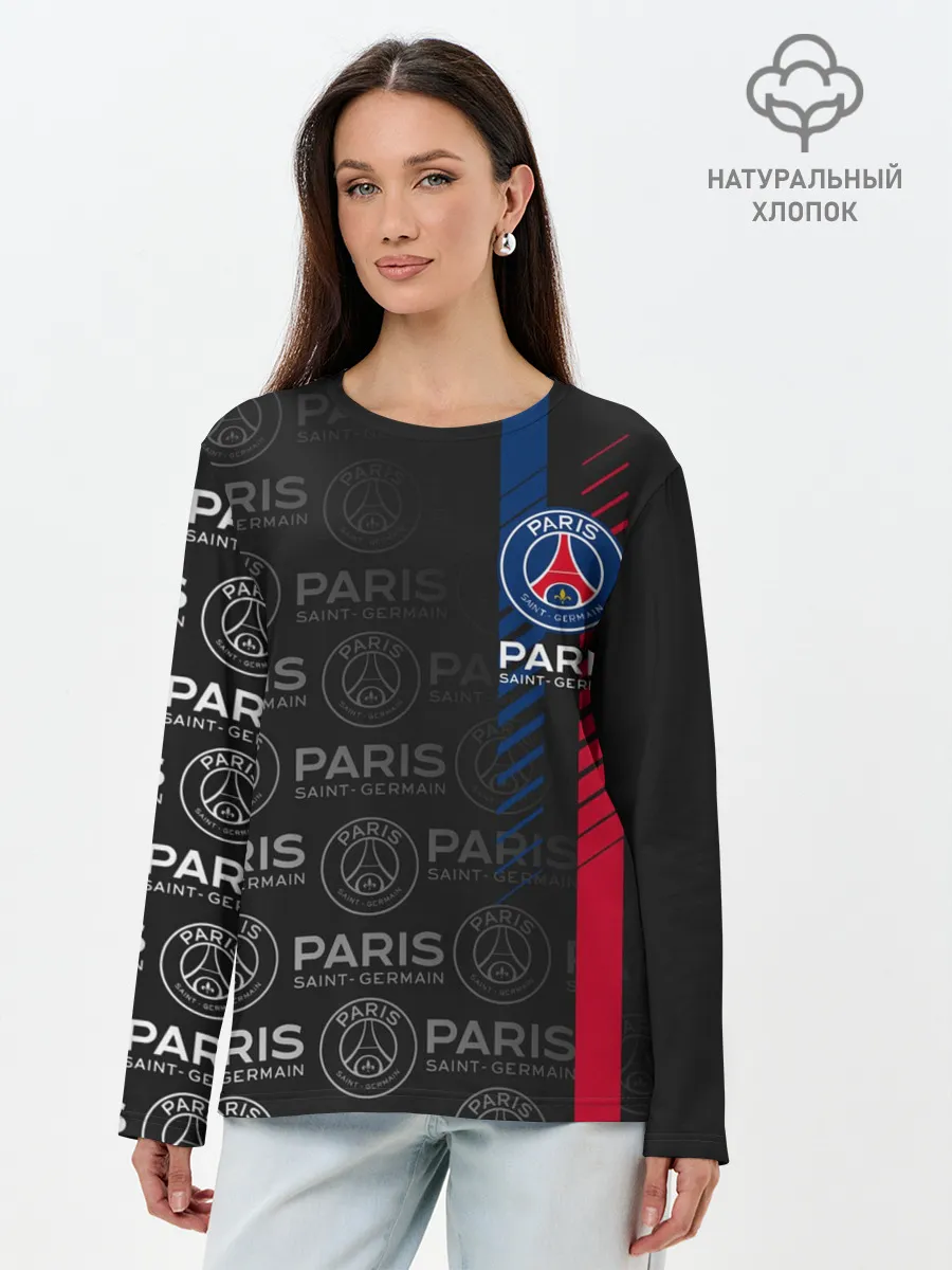Лонгслив женский. Хлопок / ФК ПСЖ / PARIS SAINT GERMAIN
